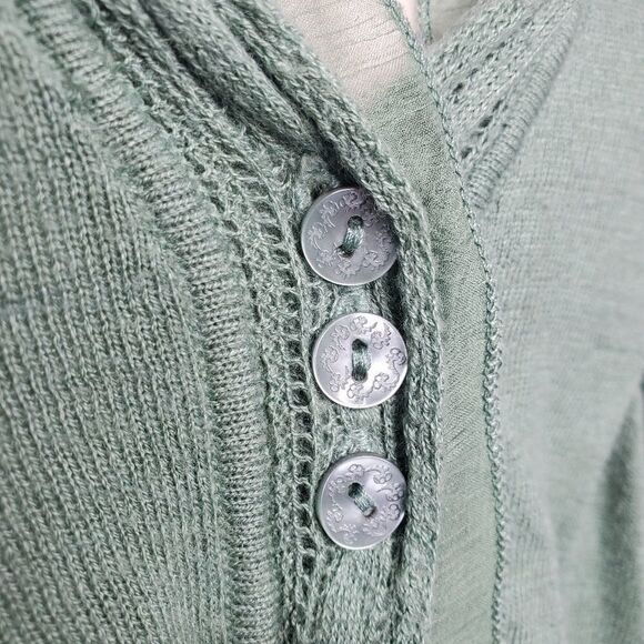 ANTHROPOLOGIE cardigan Angel of the North green Aral sweater S - Picture 3 of 11